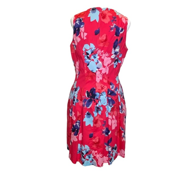 VINCE CAMUTO women's 12 floral pink sleeveless fit & flare party summer dress - Picture 4 of 10